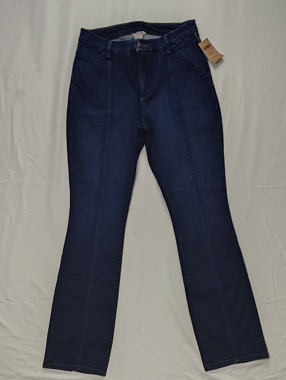 Duluth Trading Co Asset Management Demi Bootcut Dark Wash Jeans Size 8x31 Curvy